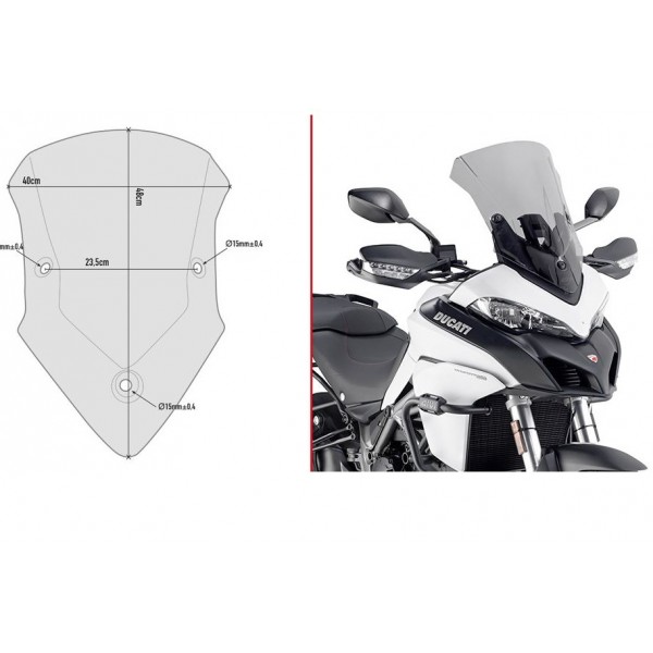 Givi Ζελατίνα Φυμε D7406S Ducati Multistrada 950-1200'15-17  ΖΕΛΑΤΙΝΕΣ & ΚΙΤ ΤΟΠΟΘΕΤΗΣΗΣ