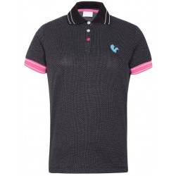 Vespa Μπλούζα Polo V-Stripes Γυναικεία Μαύρη / Ροζ