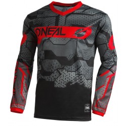 Oneal MX Μπλούζα Element Camo V.22 Μαύρο / Κόκκινο