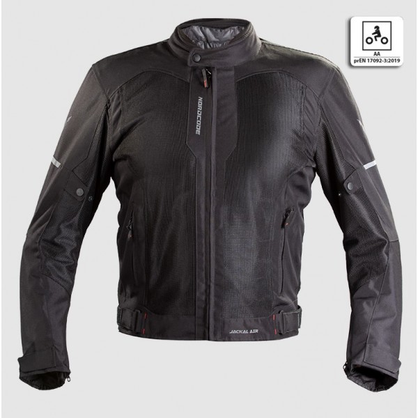 Nordcode Μπουφάν Μηχανής Jackal Air EN 17092 Καλοκαιρινό Μαύρο Oversize 