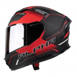 Pilot Κράνος Alpha SV ECE 22.06 Μαύρο / Κόκκινο Ματ + Extra Ασημί Ζελατίνα ΚΡΑΝΗ