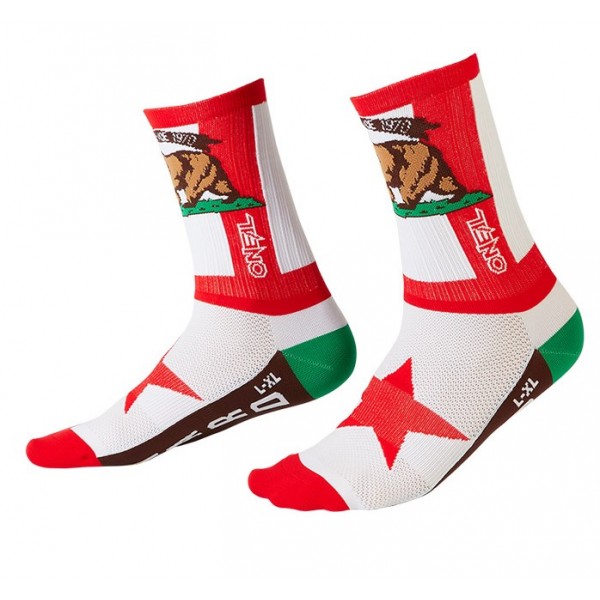 ONeal Κάλτσες MTB Perfrormance California V.22 Κόκκινο / Άσπρο / Καφέ ΕΝΔΥΣΗ