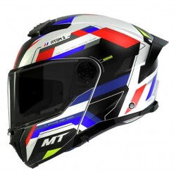 MT Κράνος Atom 2 SV ECE 22.06 Bast A0 άσπρο/μπλε/κόκκινο gloss Flip Up / Modular