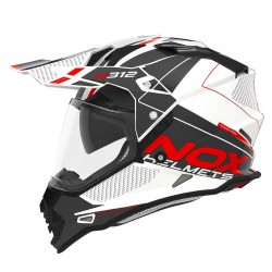 Nox Κράνος N312 Drone ECE 22.06 άσπρο/κόκκινο ματ Moto Cross