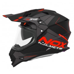 Nox Κράνος N312 Drone ECE 22.06 κόκκινο/μαύρο ματ Moto Cross