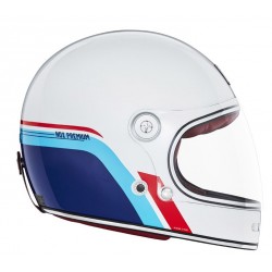 Nox Κράνος Revenge FIBERGLASS Strobe άσπρο/μπλε/κόκκινο Full Face