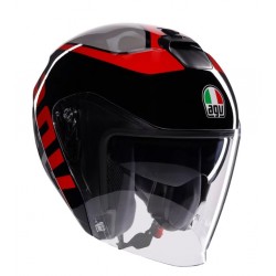 AGV Κράνος Irides Jet Valenza Matt Grey/Red/Black Jet / Open