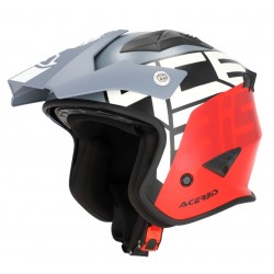 Acerbis Κράνος Jet Aria Metallic ECE 22.06 26602.295 γκρι/κόκκινο ΚΡΑΝΗ