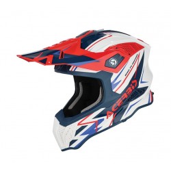 Acerbis Κράνος Airstrike-X Fiberglass ECE 22.06 26905.034 άσπρο/μπλε/κόκκινο