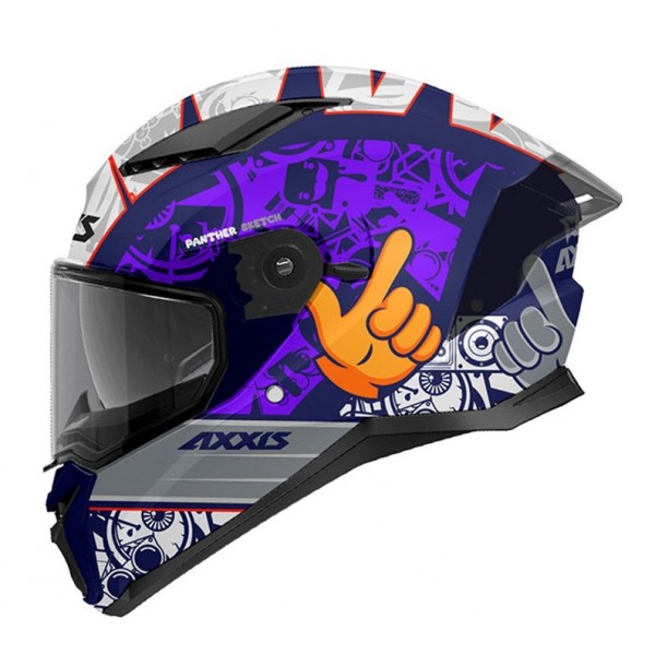 AXXIS Κράνος Panther SV ECE22.06 Sketch B8 gloss ΚΡΑΝΗ