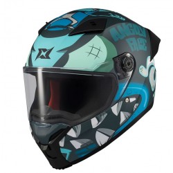 AXXIS Κράνος Fenix ECE22.06 Angry face C7 μαύρο/μπλε matt ΚΡΑΝΗ