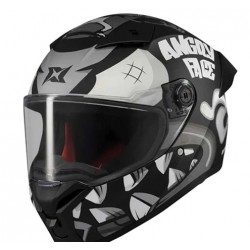 AXXIS Κράνος Fenix ECE22.06 Angry face B2 μαύρο/γκρι gloss ΚΡΑΝΗ