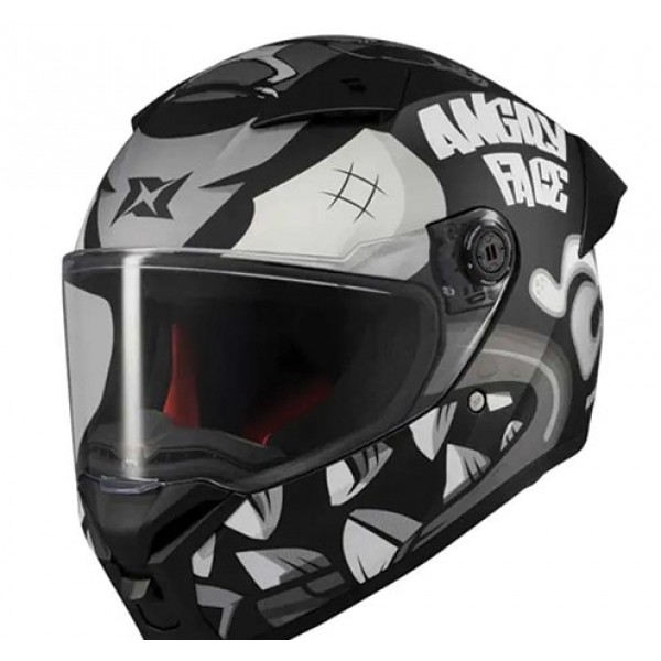 AXXIS Κράνος Fenix ECE22.06 Angry face B2 μαύρο/γκρι gloss ΚΡΑΝΗ AXXIS Κράνος Fenix ECE22.06 Angry face B2 μαύρο/γκρι gloss ΚΡΑΝΗ