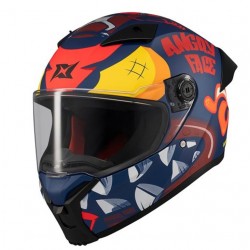 AXXIS Κράνος Fenix ECE22.06 Angry face C5 μαύρο/κόκκινο matt ΚΡΑΝΗ