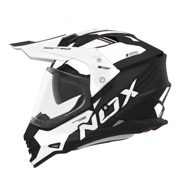 Nox Κράνος ADV N312 Impulse ECE 22.06 μαύρο ματ/άσπρο ΚΡΑΝΗ