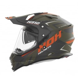 Nox Κράνος N312 Vapor ECE 22.06 χακί/πορτοκαλί matt Moto Cross