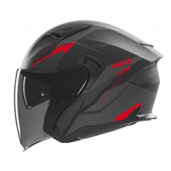 Nox Κράνος N130 Myst ECE 22.06 μαύρο/κόκκινο matt