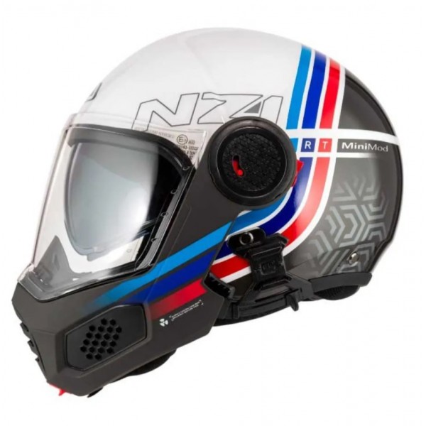 NZI Κράνος Minimod Duo Watsom White/Blue/Black Flip Up / Modular