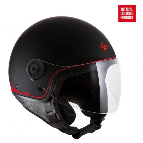 Tucano Urbano Κράνος El' Jettin AC Milan ECE 22.06 Skyline Μαύρο Ματ Jet / Open