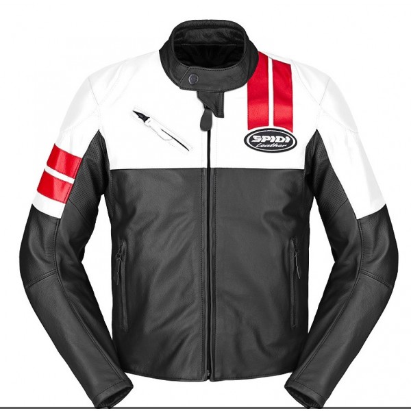 Spidi Μπουφάν Μηχανής Roar Ασπρο/Κόκκινο/Μαύρο 042 Μπουφάν Δερμάτινα