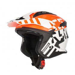 Acerbis Κράνος Jet Aria Evo graphic 27886.229 άσπρο/πορτοκαλί