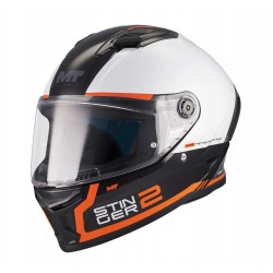 MT Κράνος Stinger 2 Core B0 μαύρο/άσπρο/πορτοκαλί matt