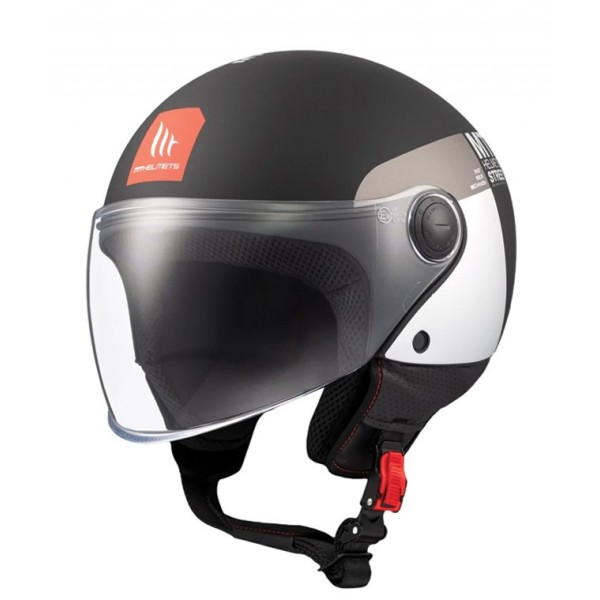 MT Κράνος Street S Inboard μαύρο/άσπρο matt D2 ΚΡΑΝΗ