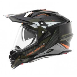 Nox Κράνος N312 Track πορτοκαλί/χακί gloss