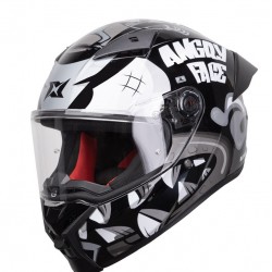 AXXIS Κράνος Fenix ECE22.06 Angry face B2 μαύρο/γκρι gloss