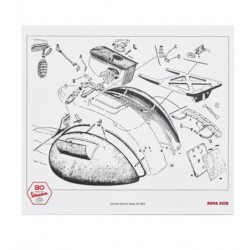 VESPA ΑΦΙΣΑ 80TH ΤΕΧΝΙΚΟ ΣΧΕΔΙΟ VESPA ΓΙΑ ΤΟΝ ΑΝΑΒΑΤΗ