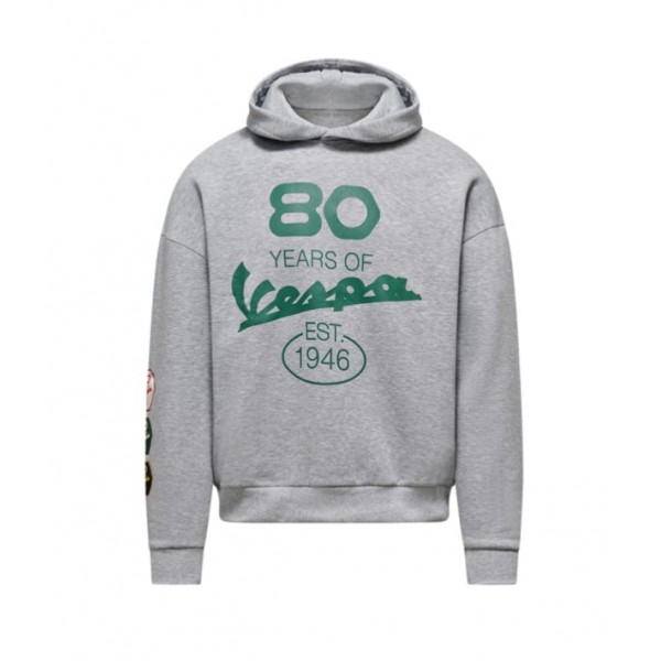 VESPA ΜΠΛΟΥΖΑ 80TH ΚΟΥΚΟΥΛΑ ΓΚΡΙ Μπλούζες / Γιλέκα / Ζακέτες