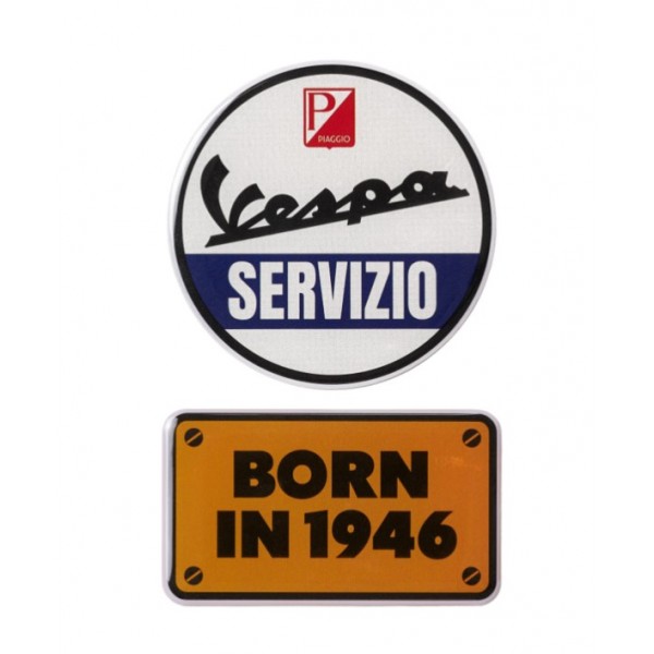 VESPA ΡΑΦΤΟ ΣΗΜΑ 80TH ΣΕΤ LOGO SERVIZIO VESPA ΓΙΑ ΤΟΝ ΑΝΑΒΑΤΗ