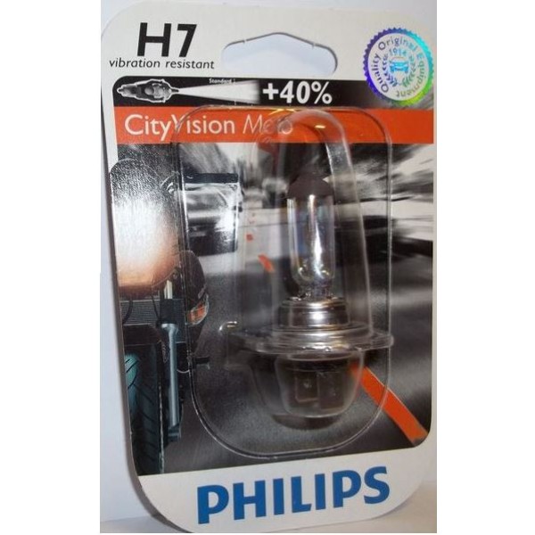 Philips Λάμπα H7 12V 55W CityVision Moto (+40% περισσότερο φως)