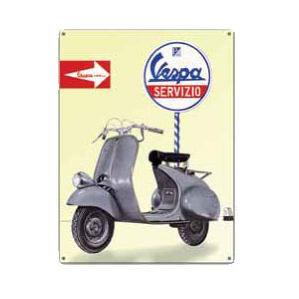 Vespa Πινακίδα Μεταλλική Servizio 30x40  Πινακίδες
